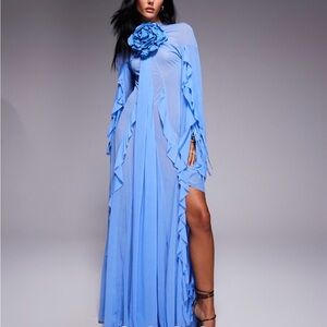 ASOS Blue Ruffled Wedding Dress